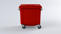 1000Ltr Red Lockable Office Bin Console