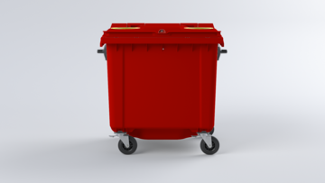 1000Ltr Red Lockable Office Bin Console