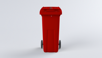 120ltr Red Secure Lockable 2 Wheel Bin Console