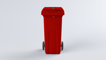120ltr Red Secure Lockable 2 Wheel Bin Console